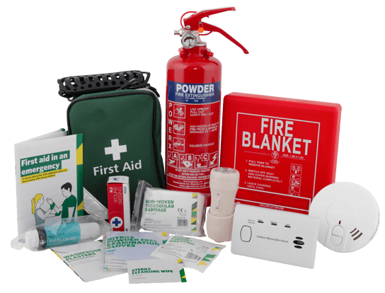 Representative fire protection and first-aid equipment