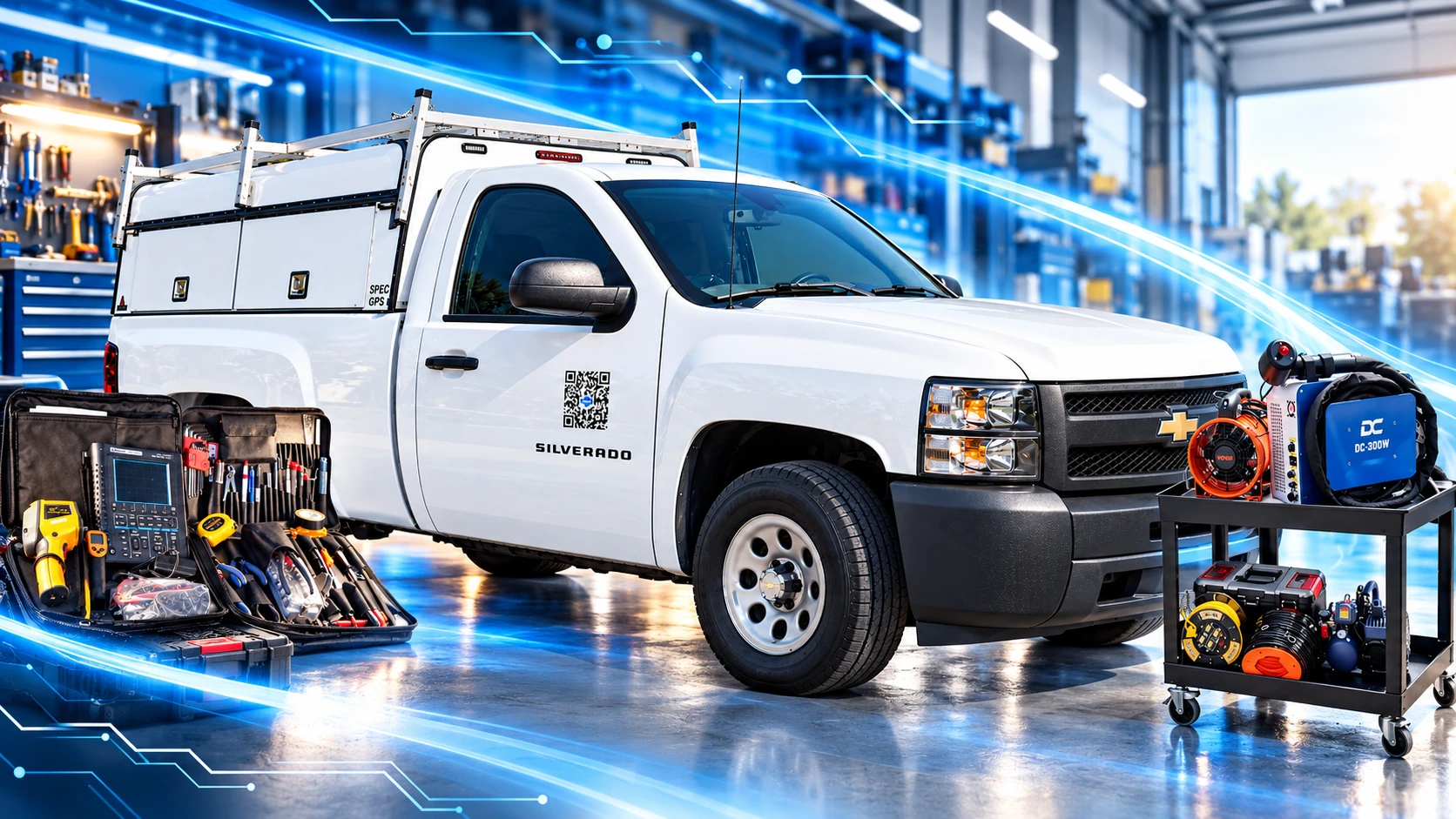 Tech Bravo service truck, diagnostic tools and portable laser cleaning equipment