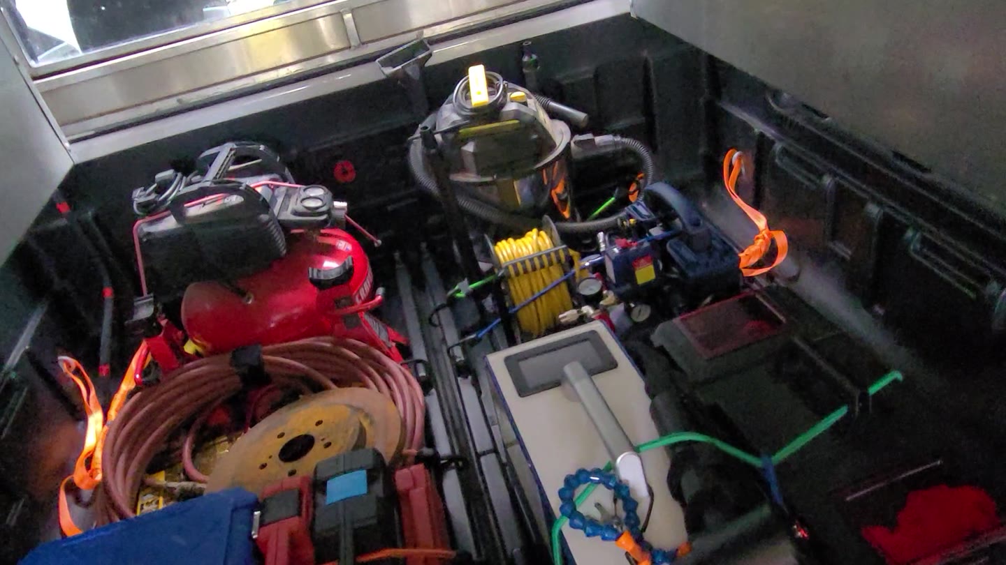 Actual Tech Bravo mobile workshop loaded with diagnostic tools, laser equipment, reels and field supplies